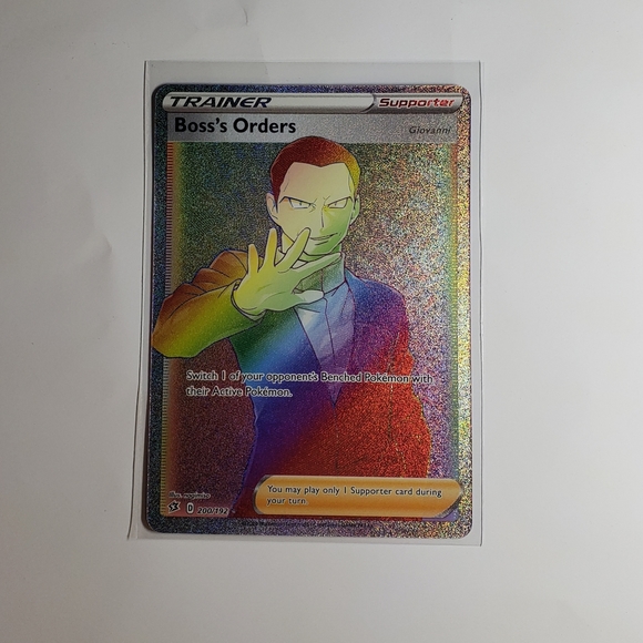 Boss's Orders 200/192 Trainer Ultra Rare Rainbow Holo Pokemon Card Rebel Clash. - Picture 2 of 7